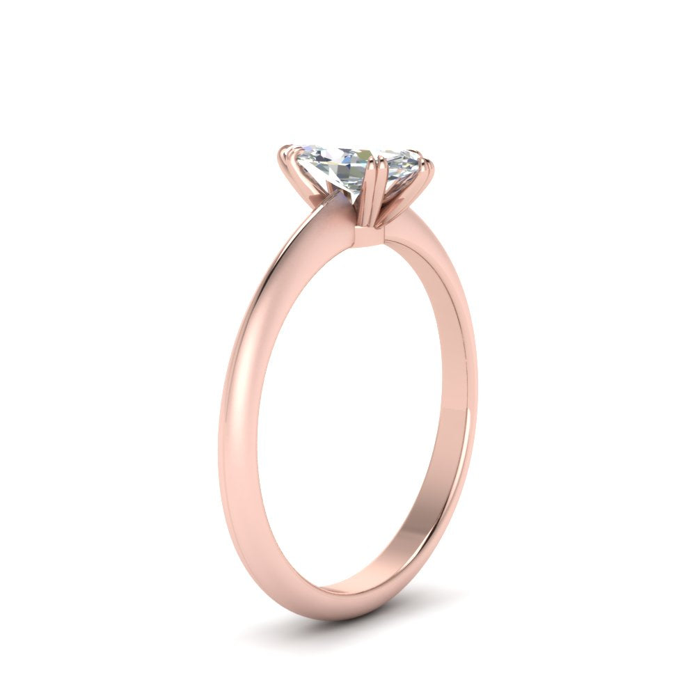 Knife Edge Solitaire Lab Diamond Ring 14K Gold