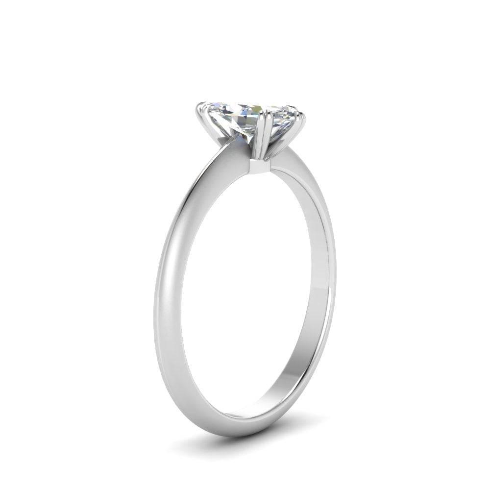 Knife Edge Solitaire Lab Diamond Ring 14K Gold