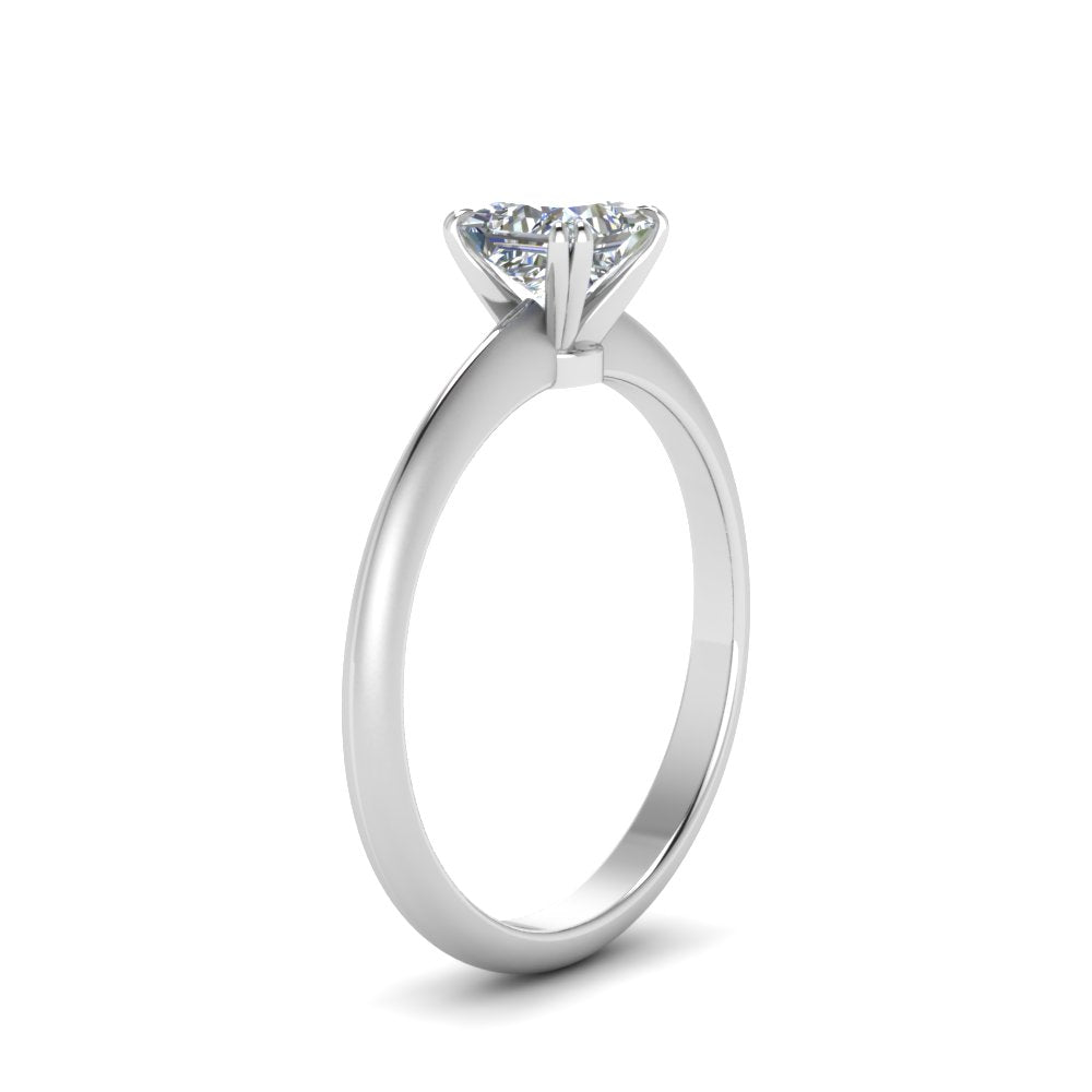 Knife Edge Solitaire Lab Diamond Ring 14K Gold
