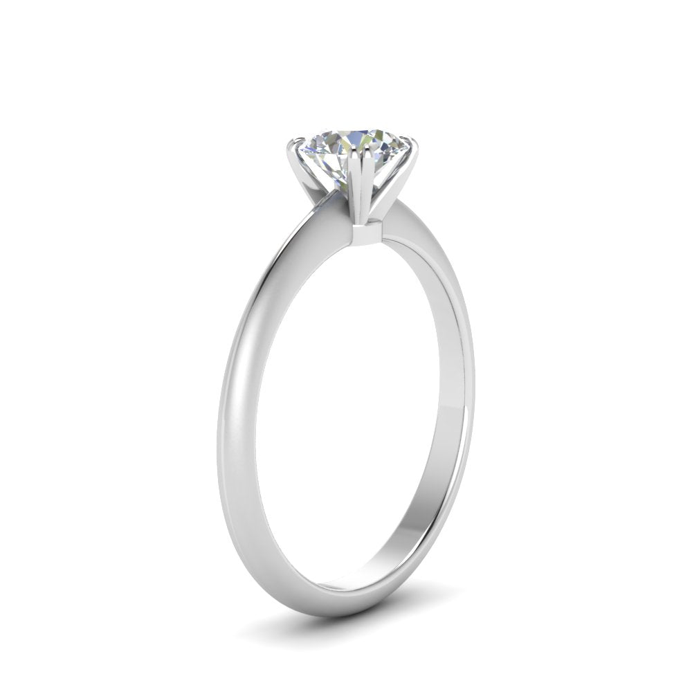 Knife Edge Solitaire Lab Diamond Ring 14K Gold