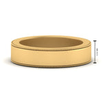 Load image into Gallery viewer, Flat Milgrain Stackable Mens Wedding Band In 4K Yellow Gold | Cuts &amp; Carat
