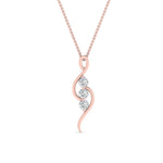 Load image into Gallery viewer, 3 Round Cut Lab Diamond Swirl Pendant For Women 14K Gold
