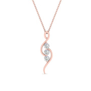 3 Round Cut Lab Diamond Swirl Pendant For Women 14K Gold