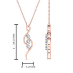 Load image into Gallery viewer, Lab Diamond 3 Stone Swirl Pendant 14K Gold
