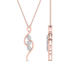 Load image into Gallery viewer, 3 Round Cut Lab Diamond Swirl Pendant For Women 14K Gold
