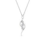 Load image into Gallery viewer, Lab Diamond 3 Stone Swirl Pendant 14K Gold
