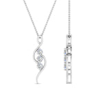 Load image into Gallery viewer, Lab Diamond 3 Stone Swirl Pendant 14K Gold
