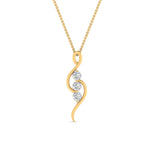 Load image into Gallery viewer, Lab Diamond 3 Stone Swirl Pendant 14K Gold
