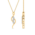 Load image into Gallery viewer, Lab Diamond 3 Stone Swirl Pendant 14K Gold
