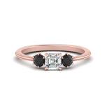 Load image into Gallery viewer, 14K Gold Asscher &amp; Round Cut Lab Diamond 3 Stone Engagement Ring
