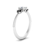 Load image into Gallery viewer, 14K Gold Asscher &amp; Round Cut Lab Diamond 3 Stone Engagement Ring
