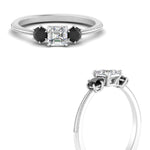 Load image into Gallery viewer, 14K Gold Asscher &amp; Round Cut Lab Diamond 3 Stone Engagement Ring
