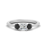 Load image into Gallery viewer, 14K Gold Asscher &amp; Round Cut Lab Diamond 3 Stone Engagement Ring
