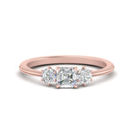 Load image into Gallery viewer, 14K Gold Asscher &amp; Round Cut Lab Diamond 3 Stone Engagement Ring
