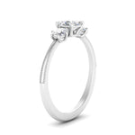 Load image into Gallery viewer, 14K Gold Asscher &amp; Round Cut Lab Diamond 3 Stone Engagement Ring
