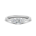 Load image into Gallery viewer, 14K Gold Asscher &amp; Round Cut Lab Diamond 3 Stone Engagement Ring
