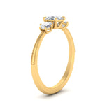 Load image into Gallery viewer, 14K Gold Asscher &amp; Round Cut Lab Diamond 3 Stone Engagement Ring
