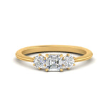 Load image into Gallery viewer, 14K Gold Asscher &amp; Round Cut Lab Diamond 3 Stone Engagement Ring
