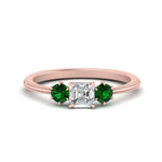 Load image into Gallery viewer, 14K Gold Asscher &amp; Round Cut Lab Diamond 3 Stone Engagement Ring
