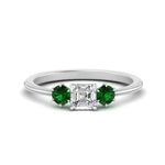 Load image into Gallery viewer, 14K Gold Asscher &amp; Round Cut Lab Diamond 3 Stone Engagement Ring
