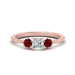 Load image into Gallery viewer, 14K Gold Asscher &amp; Round Cut Lab Diamond 3 Stone Engagement Ring

