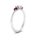 Load image into Gallery viewer, 14K Gold Asscher &amp; Round Cut Lab Diamond 3 Stone Engagement Ring

