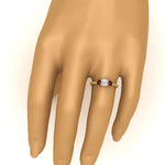 Load image into Gallery viewer, 14K Gold Asscher &amp; Round Cut Lab Diamond 3 Stone Engagement Ring
