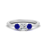 Load image into Gallery viewer, 14K Gold Asscher &amp; Round Cut Lab Diamond 3 Stone Engagement Ring

