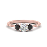 Load image into Gallery viewer, 14K Gold Cushion &amp; Round Cut Lab Diamond 3 Stone Engagement Ring
