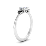 Load image into Gallery viewer, 14K Gold Cushion &amp; Round Cut Lab Diamond 3 Stone Engagement Ring
