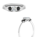 Load image into Gallery viewer, 14K Gold Cushion &amp; Round Cut Lab Diamond 3 Stone Engagement Ring
