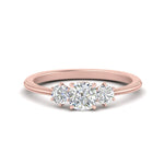 Load image into Gallery viewer, 14K Gold Cushion &amp; Round Cut Lab Diamond 3 Stone Engagement Ring
