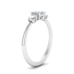 Load image into Gallery viewer, 14K Gold Cushion &amp; Round Cut Lab Diamond 3 Stone Engagement Ring
