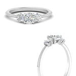 Load image into Gallery viewer, 14K Gold Cushion &amp; Round Cut Lab Diamond 3 Stone Engagement Ring

