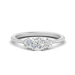 Load image into Gallery viewer, 14K Gold Cushion &amp; Round Cut Lab Diamond 3 Stone Engagement Ring
