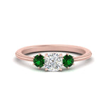 Load image into Gallery viewer, 14K Gold Cushion &amp; Round Cut Lab Diamond 3 Stone Engagement Ring
