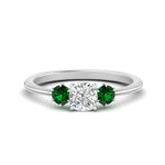 Load image into Gallery viewer, 14K Gold Cushion &amp; Round Cut Lab Diamond 3 Stone Engagement Ring
