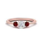 Load image into Gallery viewer, 14K Gold Cushion &amp; Round Cut Lab Diamond 3 Stone Engagement Ring
