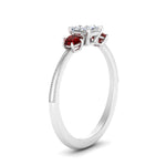 Load image into Gallery viewer, 14K Gold Cushion &amp; Round Cut Lab Diamond 3 Stone Engagement Ring
