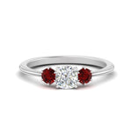 Load image into Gallery viewer, 14K Gold Cushion &amp; Round Cut Lab Diamond 3 Stone Engagement Ring
