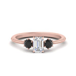 Load image into Gallery viewer, 14K Gold Emerald &amp; Round Cut Lab Diamond 3 Stone Engagement Ring
