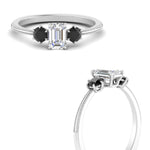 Load image into Gallery viewer, 14K Gold Emerald &amp; Round Cut Lab Diamond 3 Stone Engagement Ring

