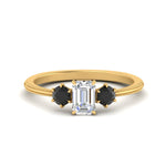 Load image into Gallery viewer, 14K Gold Emerald &amp; Round Cut Lab Diamond 3 Stone Engagement Ring
