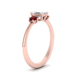 Load image into Gallery viewer, 14K Gold Emerald &amp; Round Cut Lab Diamond 3 Stone Engagement Ring
