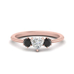 Load image into Gallery viewer, 14K Gold Heart &amp; Round Cut Diamond 3 Stone Engagement Ring
