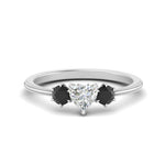 Load image into Gallery viewer, 14K Gold Heart &amp; Round Cut Diamond 3 Stone Engagement Ring
