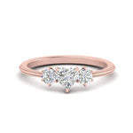 Load image into Gallery viewer, 14K Gold Heart &amp; Round Cut Diamond 3 Stone Engagement Ring
