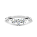 Load image into Gallery viewer, 14K Gold Heart &amp; Round Cut Diamond 3 Stone Engagement Ring
