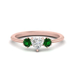Load image into Gallery viewer, 14K Gold Heart &amp; Round Cut Diamond 3 Stone Engagement Ring
