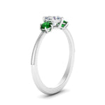 Load image into Gallery viewer, 14K Gold Heart &amp; Round Cut Diamond 3 Stone Engagement Ring
